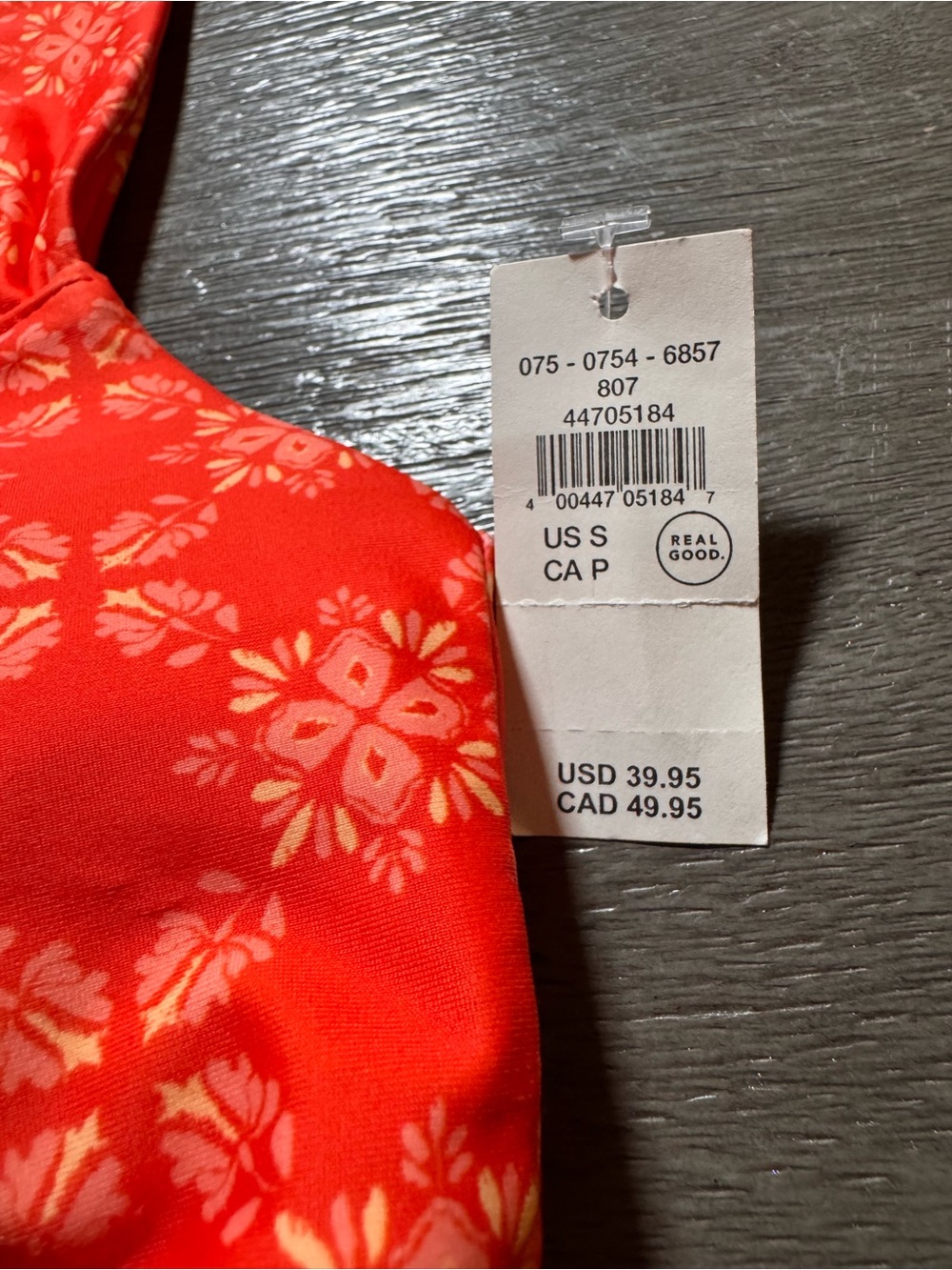 NWT Aerie Keyhole Bandeau Bikini Top Orange Flare Boho Beaded S - Picture 9 of 12